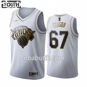 NBA Børn Trøje New York Knicks Taj Gibson 67 Nike 2019-20 Hvid Golden Edition Swingman
